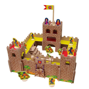 Brinquedo de madeira do castelo DIY em MDF